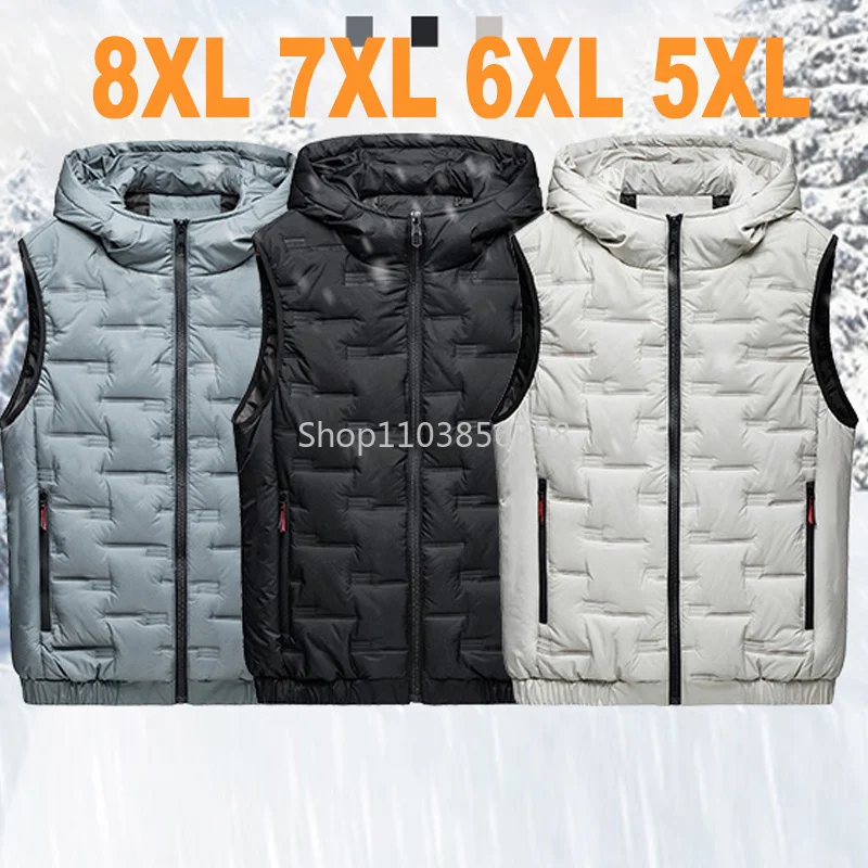 8XL Men's Vest Keep Warm Cotton Work Sleeveless Jacket Slim Fit Windbreaker Male Windproof Jacket Men Winter Sleeveless Jackets