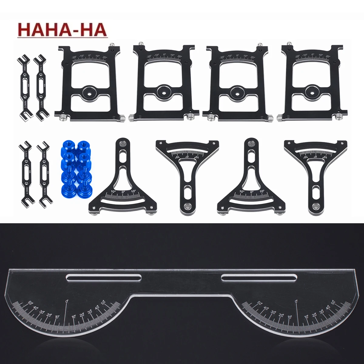1Set Aluminum Chassis Setup System Measuring Tool With Wrench for 1/10 On-Road RC Car Axial SCX10 Capra TRX4 Yikong Upgrade
