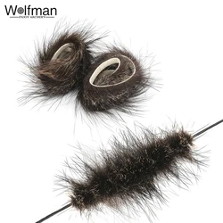 1pair Archery Bowstring Stabilizer 44cm Beaver Fur Damper Shock Absorb Compound Recurve Bow String Shooting Accessories