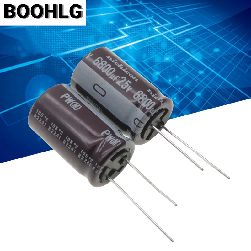 

5PCS 6800UF 25V Nichicon electrolytic capacitor 25V 6800UF 18X30 PW high frequency low resistance