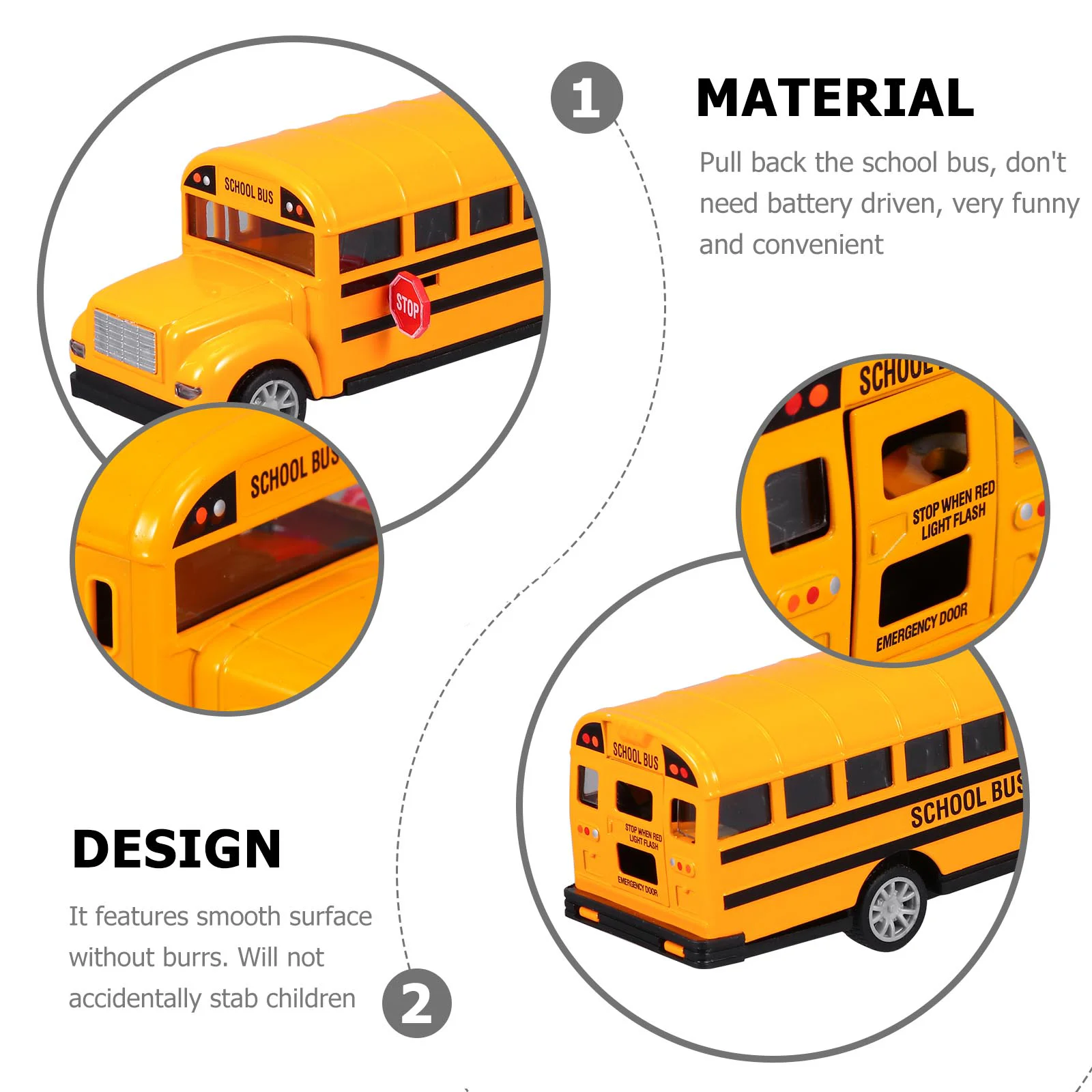 1 Stück Schulbus Modell Spielzeug Legierung Zurückziehen Modell Bus Spielzeug Kinder Auto Spielzeug (Groß, 1:24) Kinder Schulbus Spielzeug Zurückziehen Spielzeug