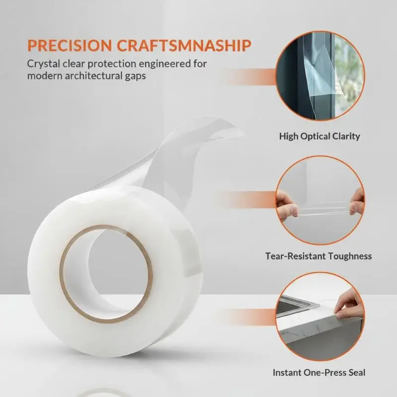 Window Insulation For Winter Weather Sealing Tape Residue Free Clear Window Draft Isolation Sealing Film Tape For Doors Windows