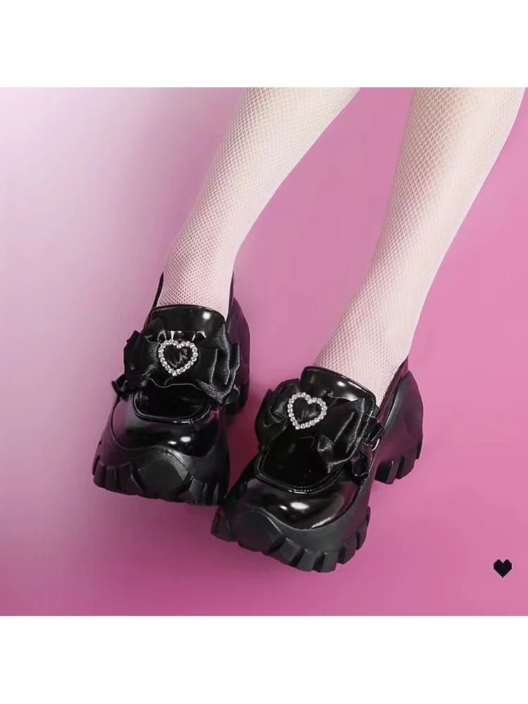 Original Jk Uniform Shoes Sponge High Heels Thick Soled Dad Shoes Retro Lolita Girls' Casual Single Shoes