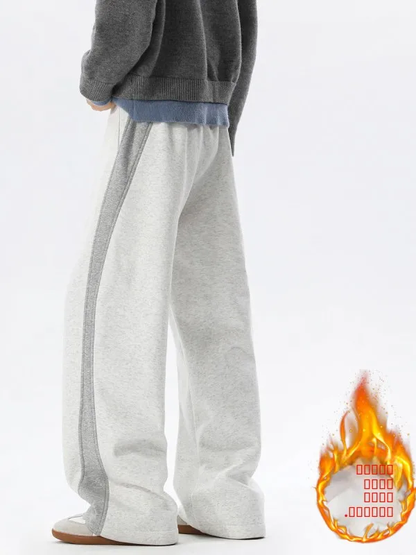 

Men's Winter Thiened Fce Lined Casual Pants Loose Fit Knife Sweatpants Trendy Streetwear Polyester Cotton Blend