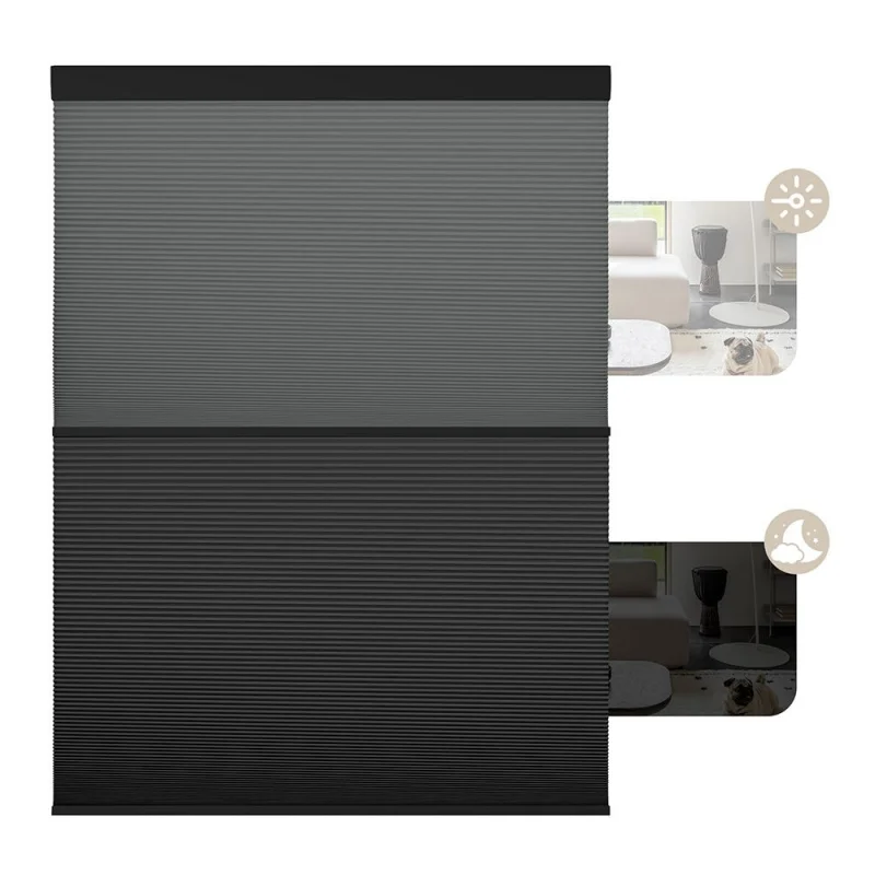Factory custom-made Shades Double Layer Waterproof Noise Reduction Fabric Manual Cordless Cellular Honeycomb Blinds For Windows
