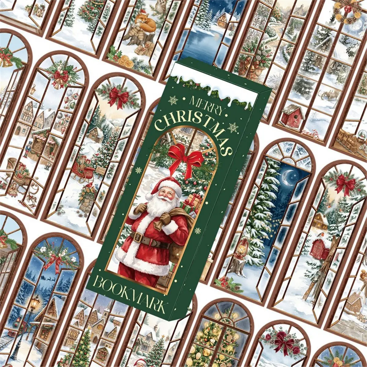 24PCS Christmas Bookmarks Winter Tags for Women, Men, Kids, Book Lovers, Teacher, Student, Holiday, Xmas Gifts