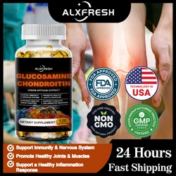 Glucosamine Chondroitin Capsules with Bee Venom for Support Stress Relief Bone and Joint Inflammation Management Immune Health