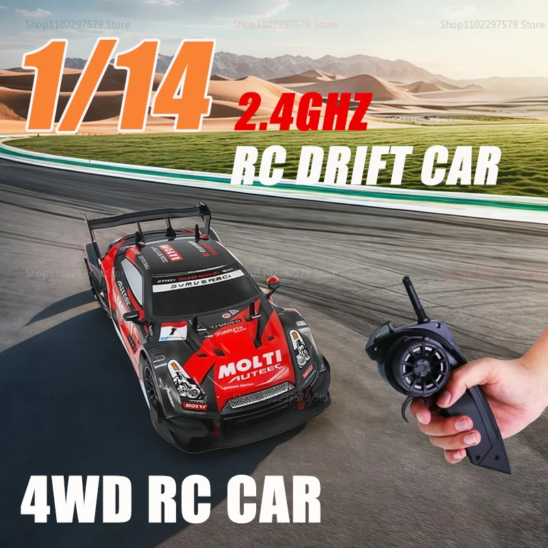 NEW 1:14 Scale 4WD RC Drift Car Remote Control Toy GTR Model Nitro RC Racing Car with 2.4Ghz Remote for Kids & Adults Toy Gift