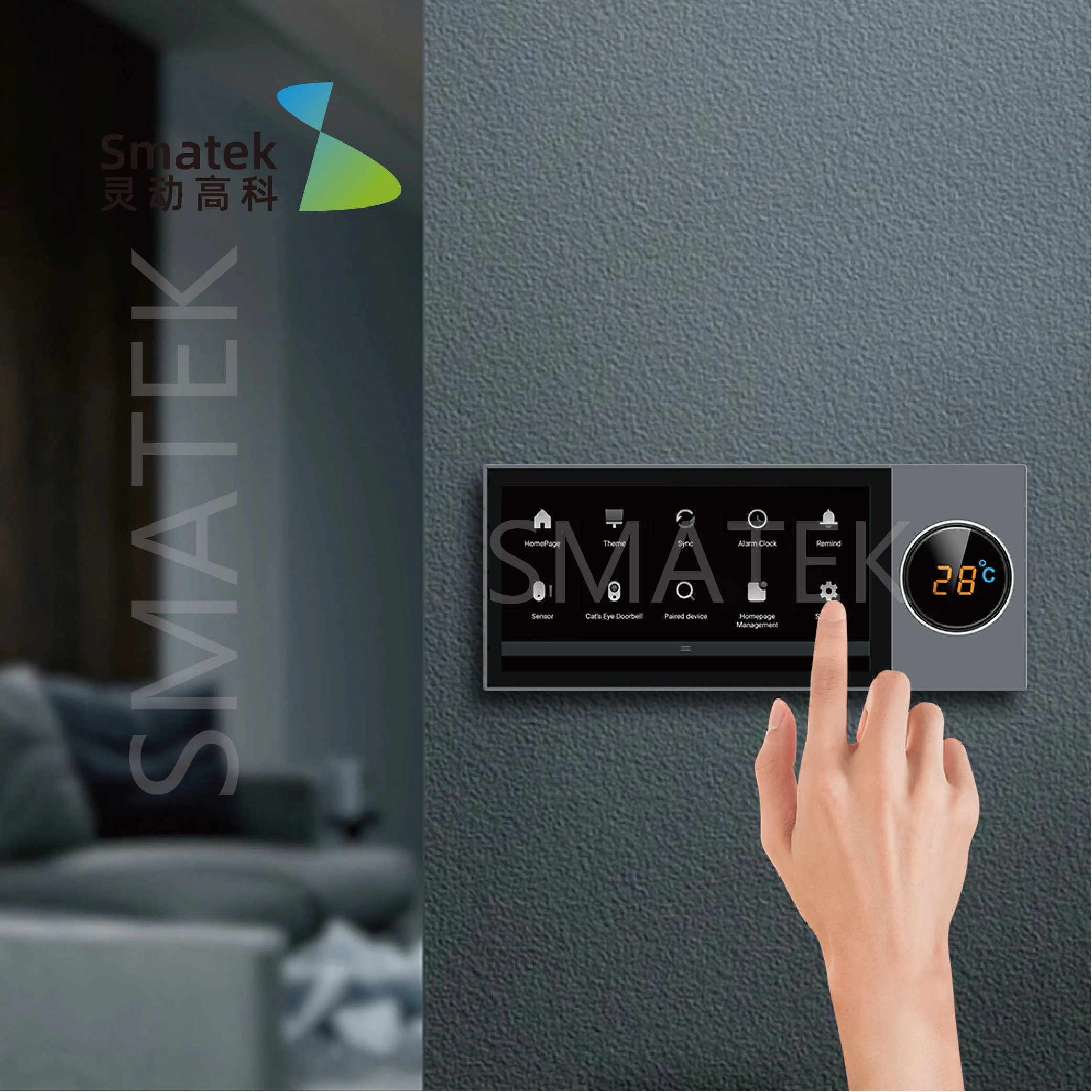 SMATEK 6" Android In-Wall Whole Home Automation Dashboard Tablet Smart Home Touch Panel Integriertes TUYA Zigbee Hub China Factory