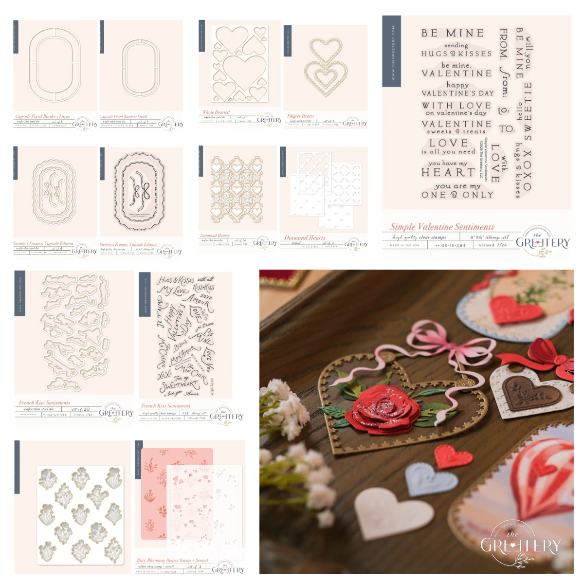 

Набор металлических вырубок и штампов «Цветущие сердца» ко Дню святого Валентина для скрапбукинга, трафаретов, бумажных открыток и альбомов