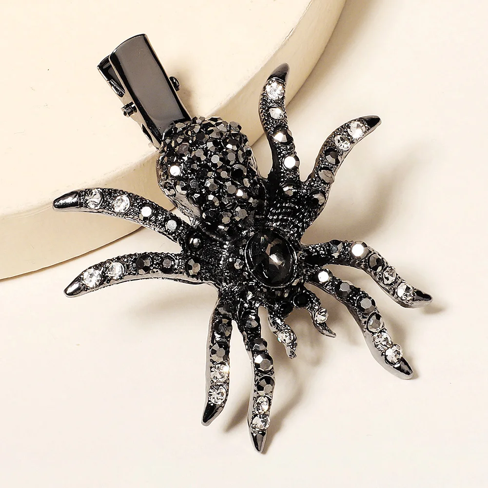 Gothic Punk Schwarze Spinne Tier Fledermaus Halloween Schädel Offenen Finger Ring Party Ring Ohrring Haar Clip Krone Tiara Haar Schmuck – Detail 14