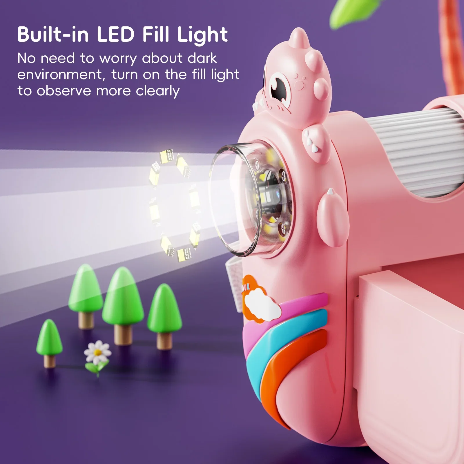 China Made OEM Kid Cute Toy 2MP 1080P 1000X Manual Focus With 2-Inch HD Color Screen PC Compatible Handheld Microscope Children