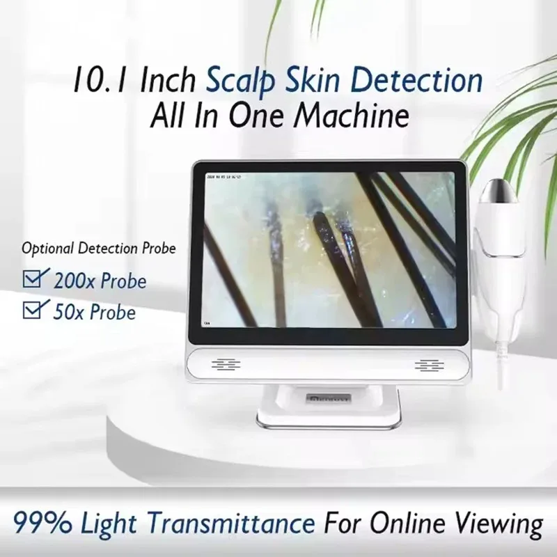 2026 Professional Hair Scalp Camera Detector HD Digital Skin Analyzer Hair Follicle Oil Moisture Test Device 10 Inch Skin Tester
