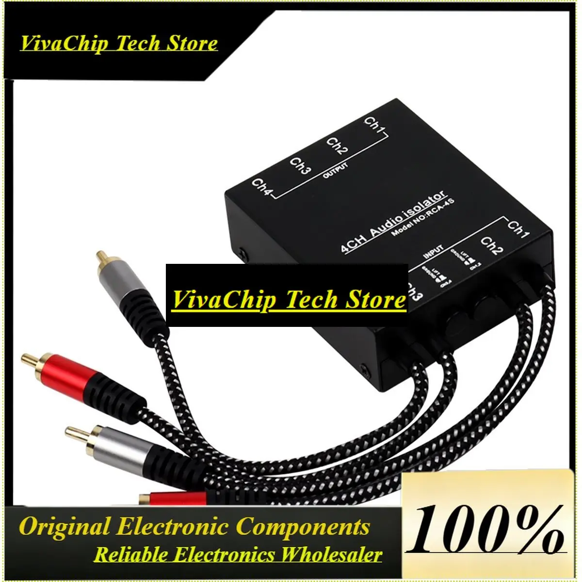 VivaA72Z 4CH Audio Isolator Professional Audio Noise Filter 4 Channels Ground Loop Isolator Accessories
