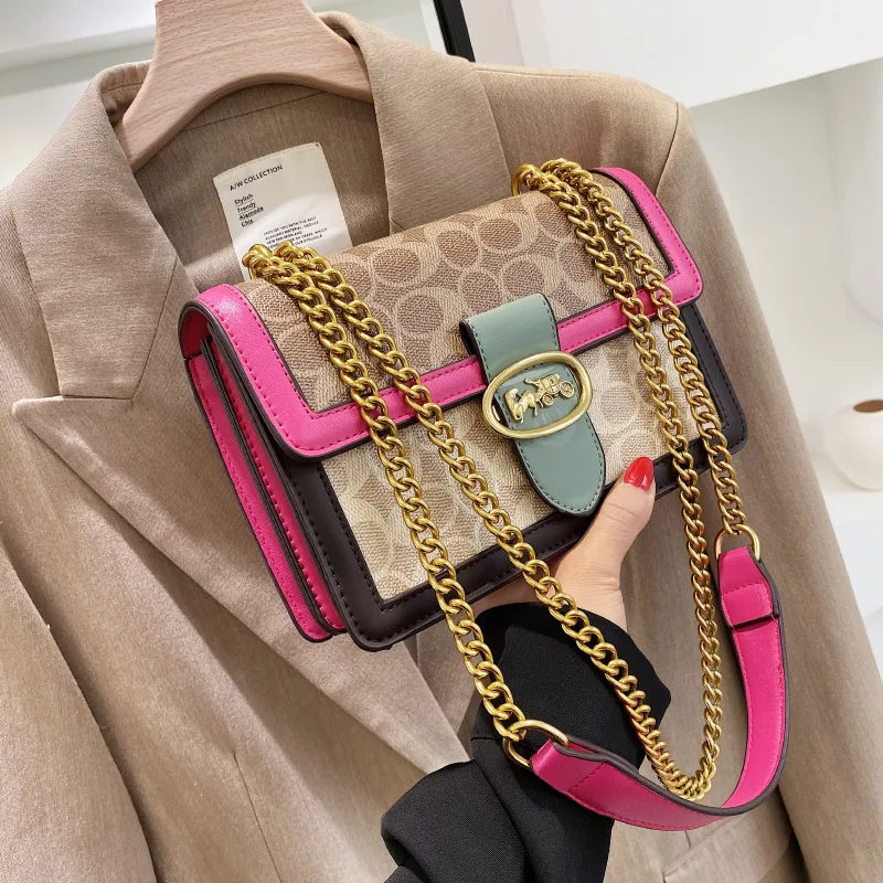 Bolso Popular de moda para mujer, bolso de hombro con cadena de marca de tendencia, bolso cruzado clásico de alta calidad para mujer, bolso de lujo de diseñador