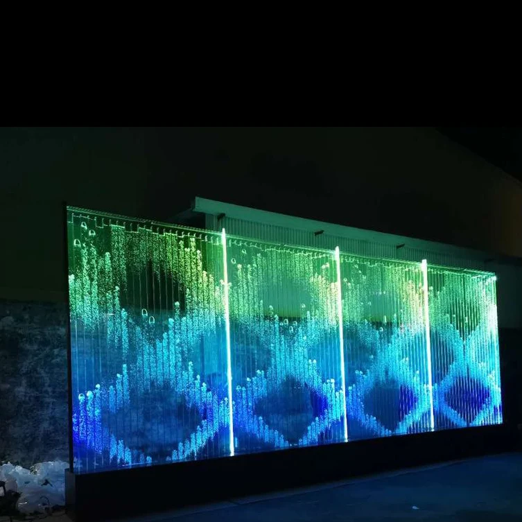 3D programmable bubble cabinet panel intelligent lighting dance bubble wall decoration artificial waterfall fountain