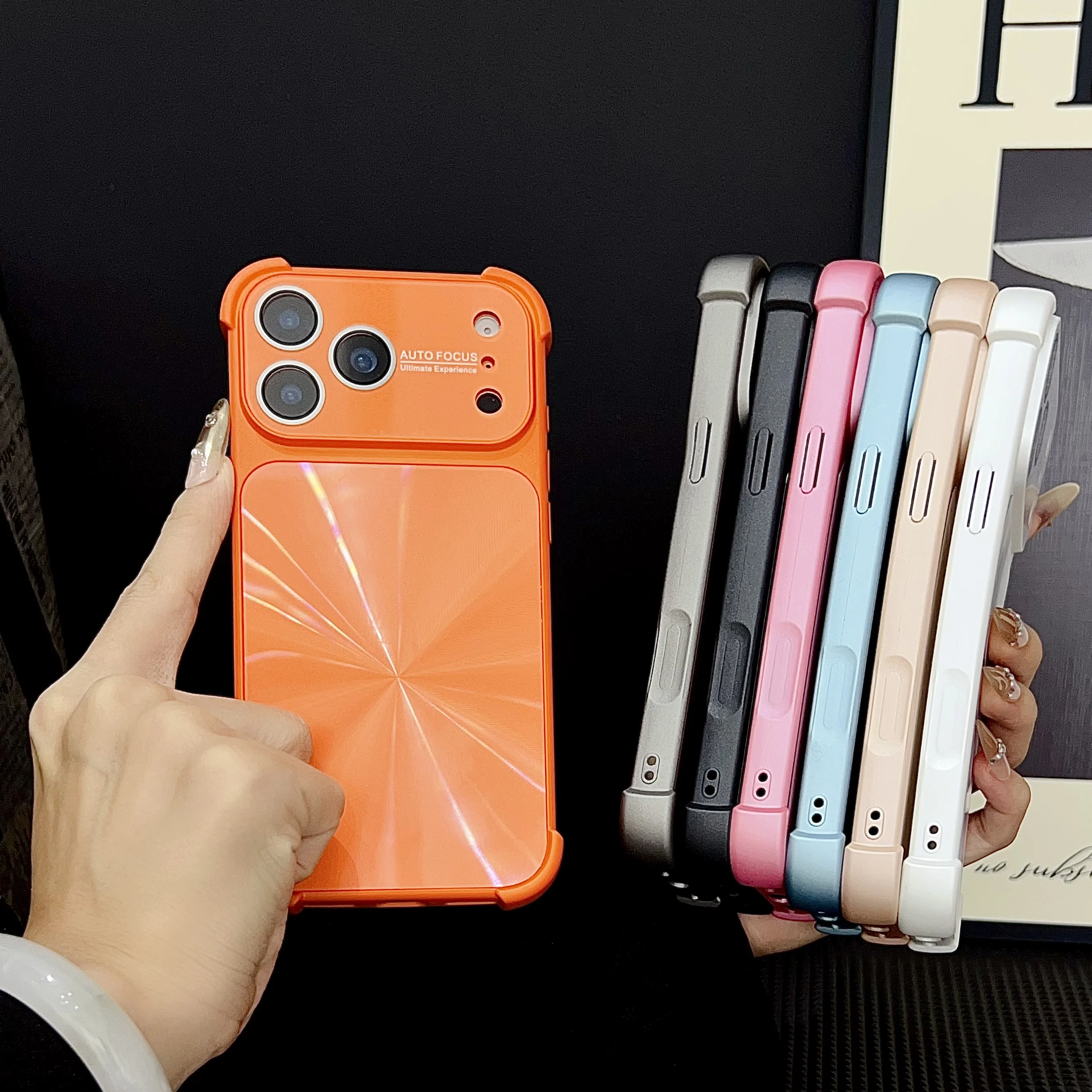 

Four Angle Glitter Shining Non Slip Mobile Phone Cases For iPhone 17 16 15 14 13 Pro Max Protective Shockproof Hard Cover Shell