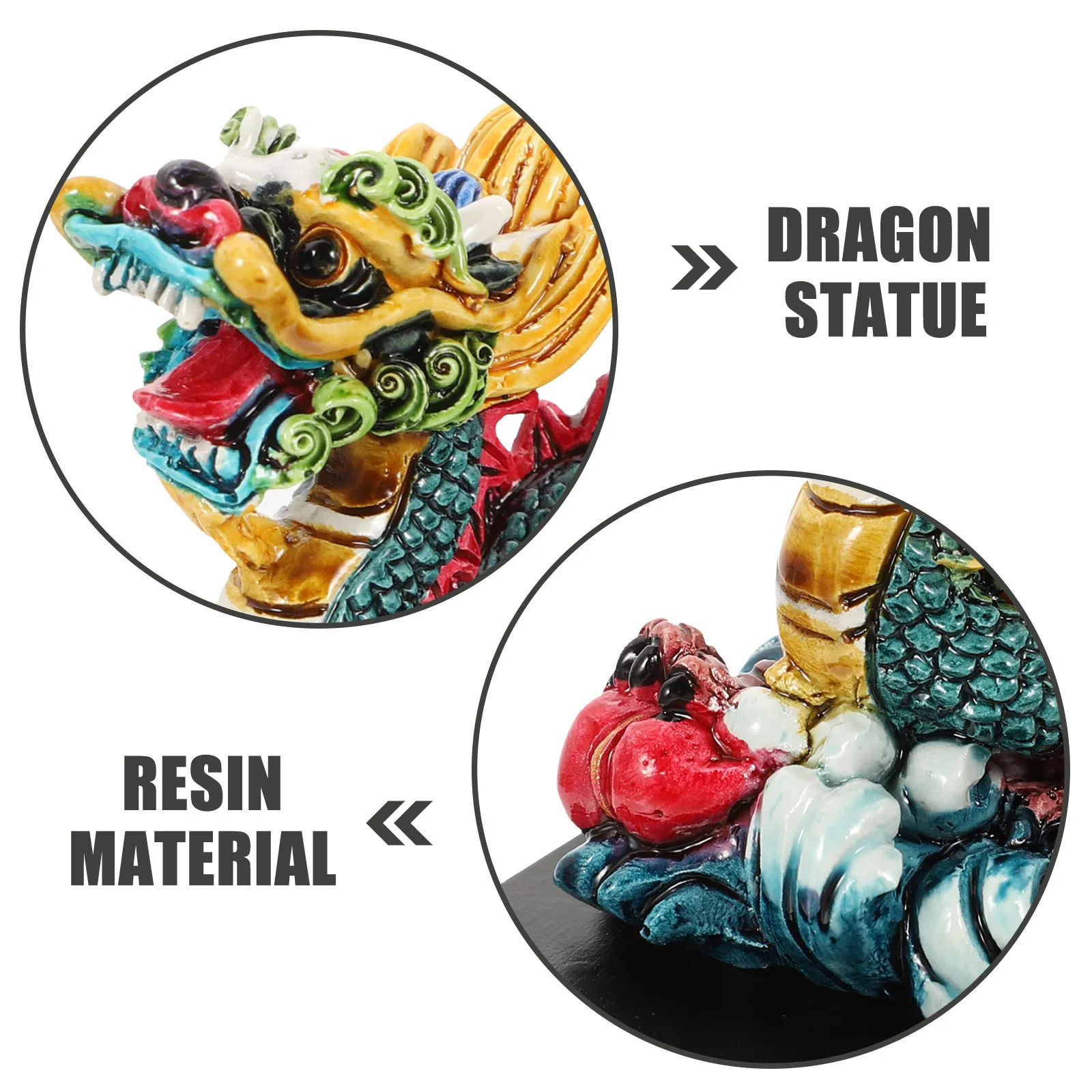 1 pièce, décoration artisanale en résine, sculpture de dragon pour bureau, maison, décoration Feng Shui, ornement de richesse et de prospérité