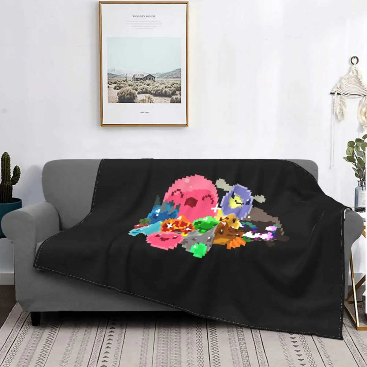 Slime Rancher 8 Bit Slimes Tarr Video Game Blanket Plush Bedspread Ultra-Soft Skin Friendly Mechanical Wash