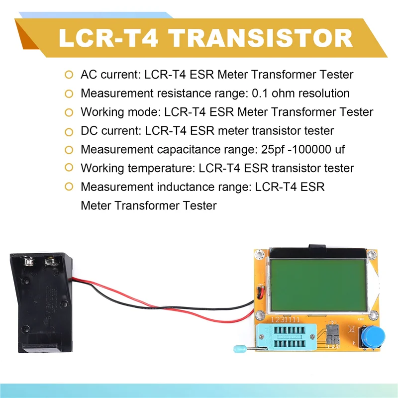 AC56-ESR Meter Mega328 Transistor Tester Digital V2.68 LCR-T4 Capacitance MOS/PNP/NPN LCR 12864 LCD Screen Tester With Box