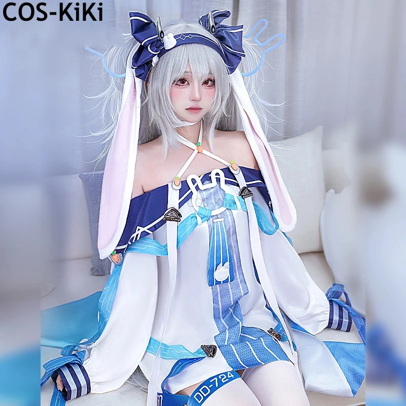 COS-KiKi Azur Lane USS Laffey Game Suit Sweet Lovely Dress Uniform Cosplay Costume Halloween Party Role Play Outfit Women