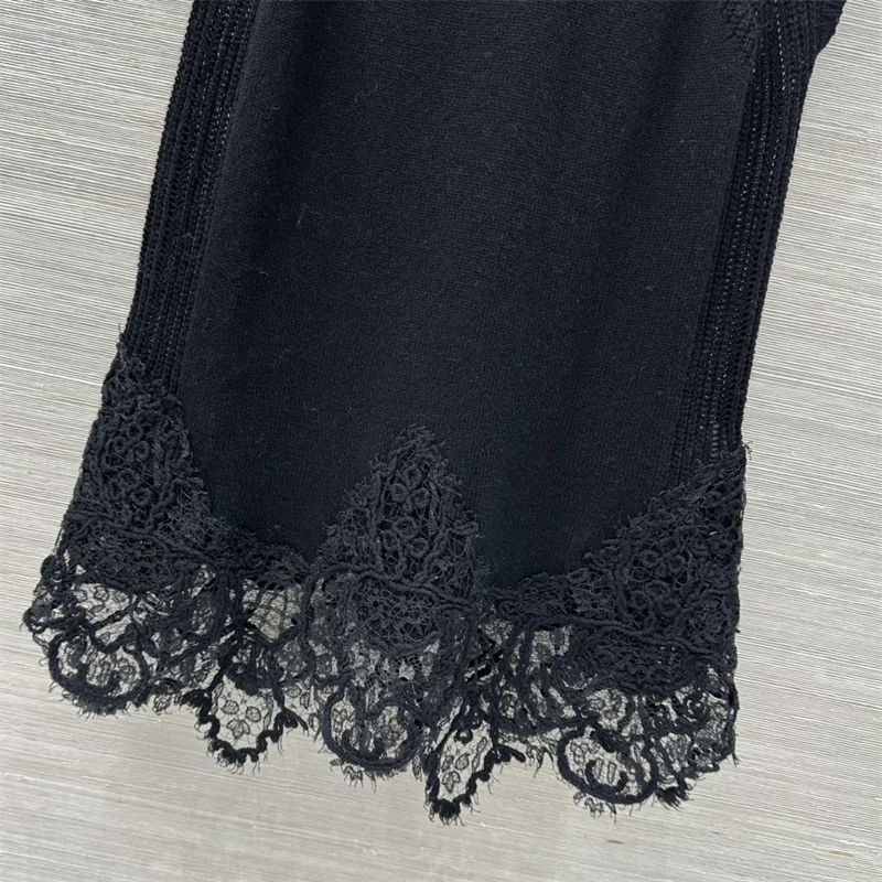 Bild 6: Damenpullover Neues elastisches, schmal geschnittenes ärmelloses Oberteil für den Herbst 2026 Wollmischung Rundhals-Pullover Spitzenbestickte Damenweste