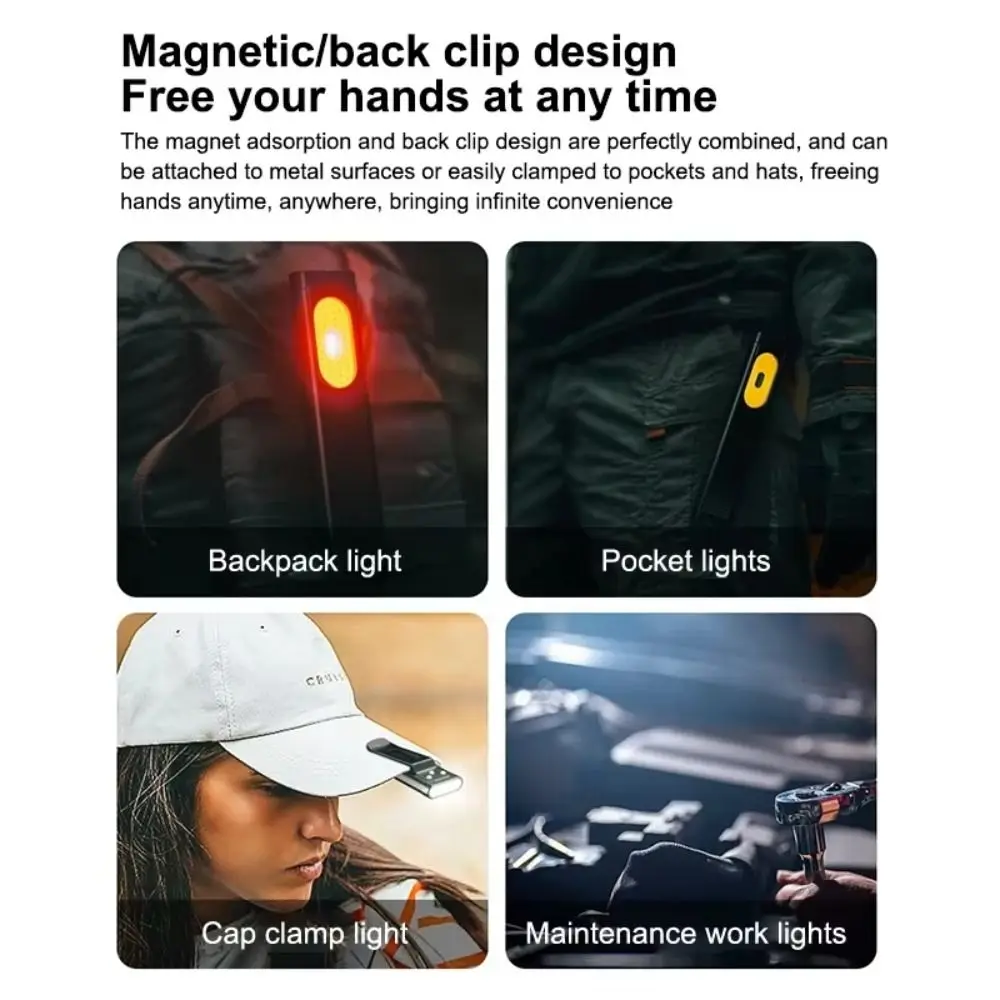 

Multifunction Mini Flashlight Tail Magnet 5 Modes Outdoor Camping Light 550Lm Brightness Rechargeable Portable Torch Fishing