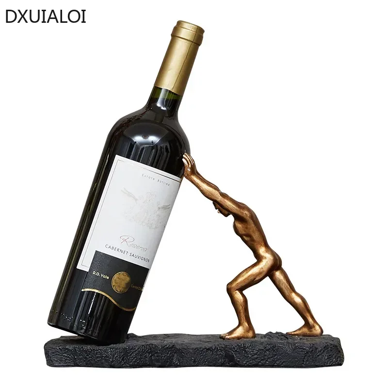 1pc European style Hercules Creative Character Wine Rack Resin crafts Wine cabinet decorations Home decoration accessories Gift
