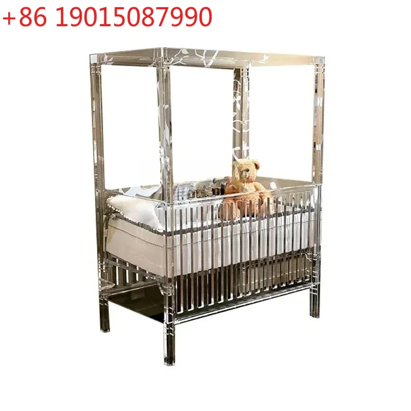 

Acrylic transparent bed girl princess single primary school student bedroom bed customization