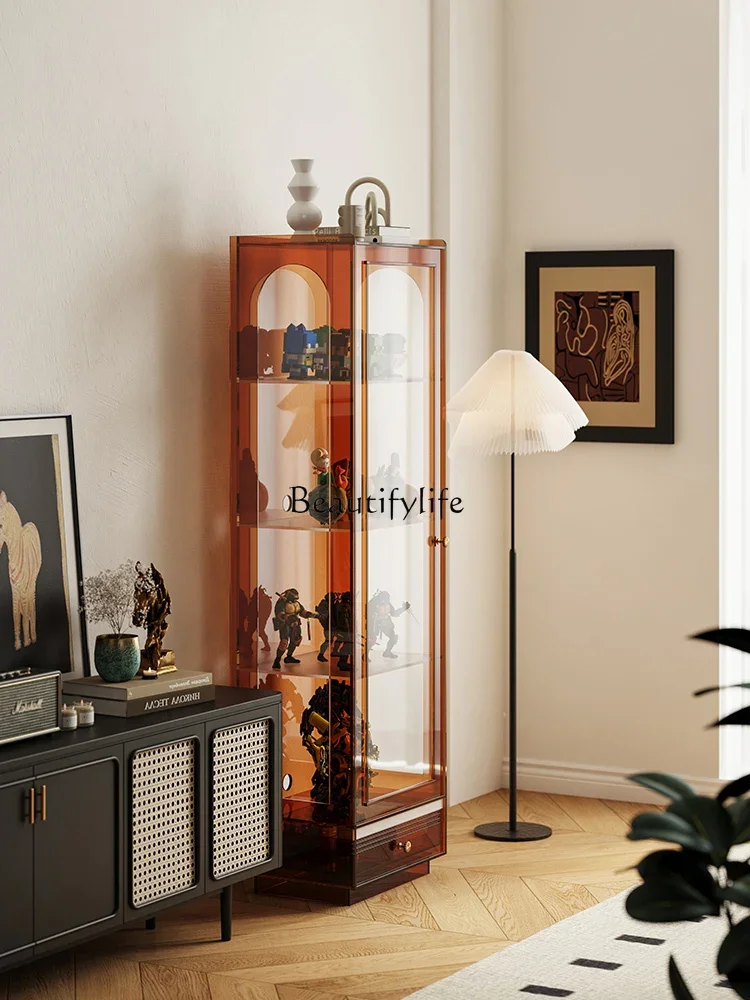 

Light luxury acrylic bookcase bookshelf transparent dustproof display cabinet