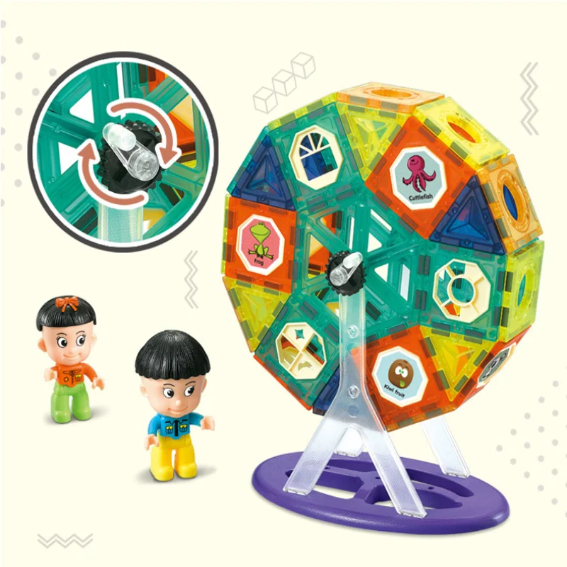 كتل مغناطيسية كتل تشغيل الرخام المغناطيس مصمم البناء مجموعة تشغيل خط أنابيب ألعاب مكعبات البناء للأطفال الهدايا #3