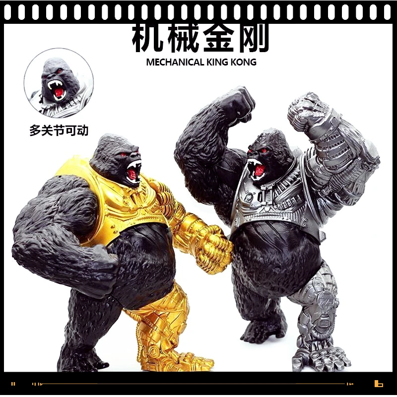 Anime Figurie New Godzilla VS King Kong  Action Figure Godzilla Poleaxe King Kong Soft Glue Monster Doll Model Ornaments Toys