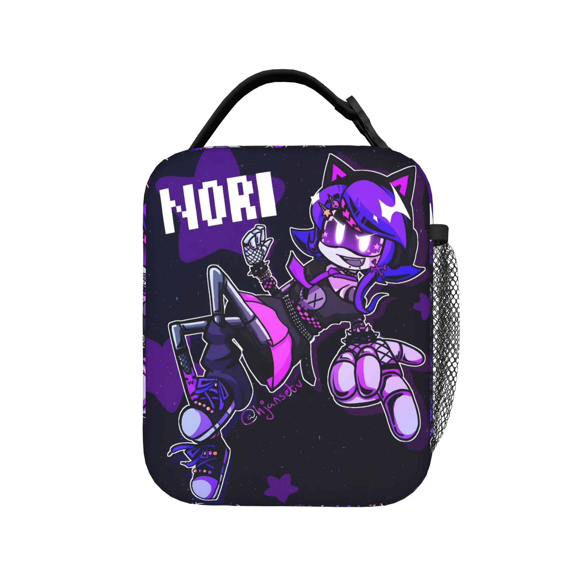 Drone Nori Cat Purple Star Lunch Bag  Portable Lunch Box Adult Travel Print Cooler Bag Kawaii Oxford Tote Food Bags