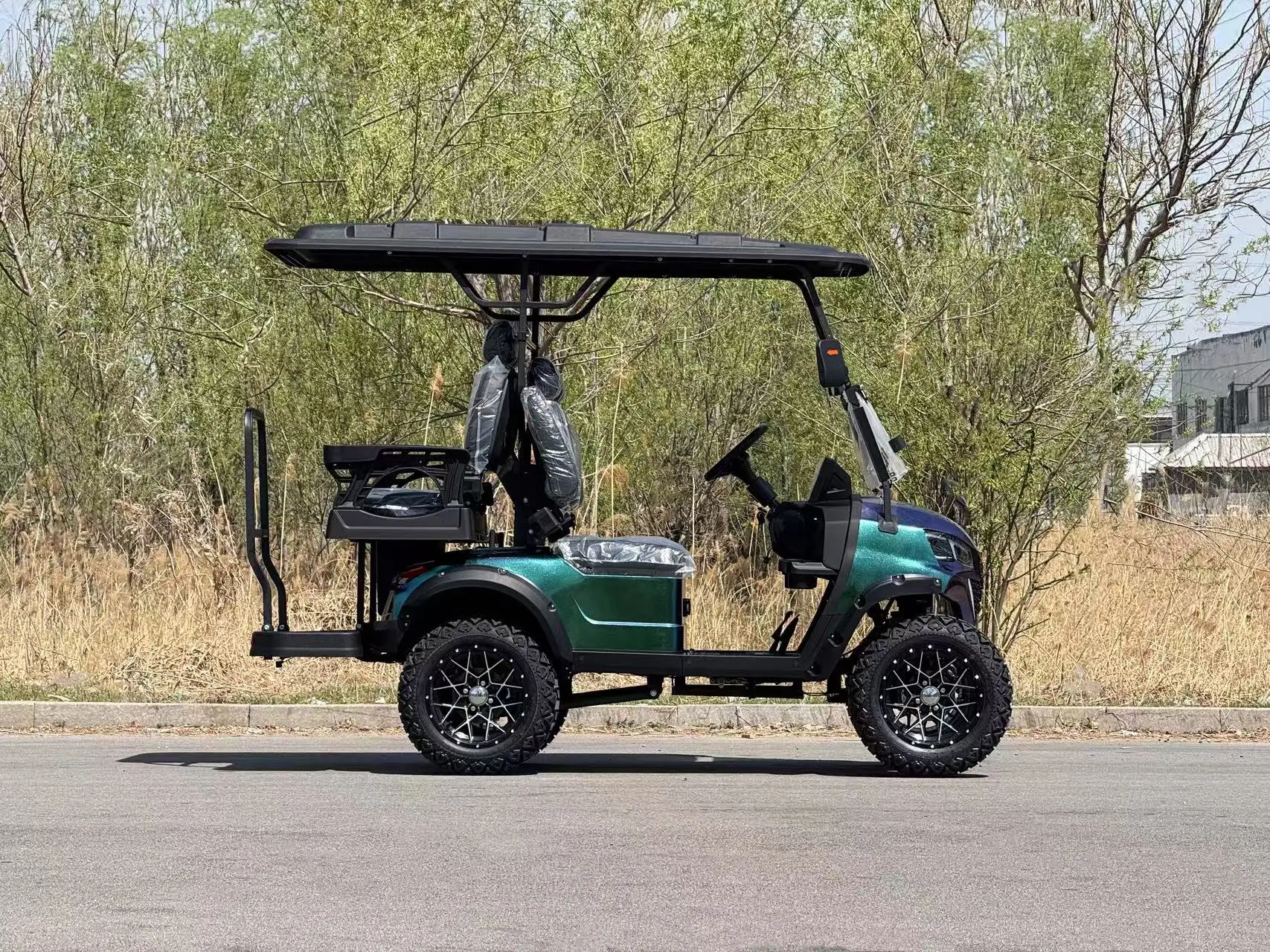عربة جولف جديدة بمقعدين 4+2 تتسع لـ 6 أشخاص 72 فولت عربات جولف كهربائية مرفوعة #5