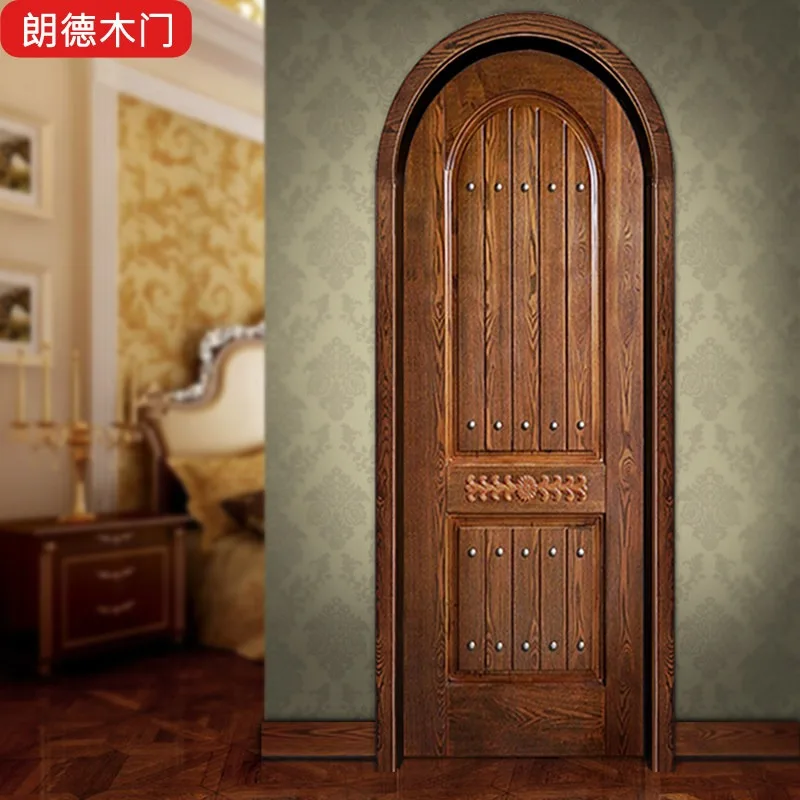 Round arch American paint custom special-shaped carved rivets household indoor kitchen and bathroom study set casement solid woo