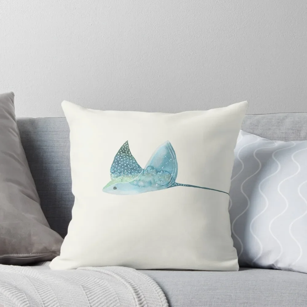 Manta Ray Watercolor Throw Pillow Sofa Cover Decorative Cushions For Luxury Sofa Christmas Covers pillow