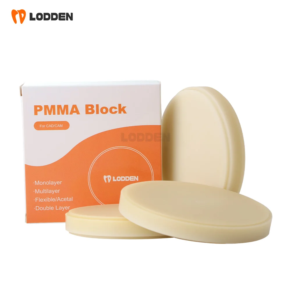 LODDEN Dental Monolayer PMMA Disc For Dental Lab 98mm VITA 16 Color Dental Crowns Bridges Model Material CAD/CAM Resin Disc