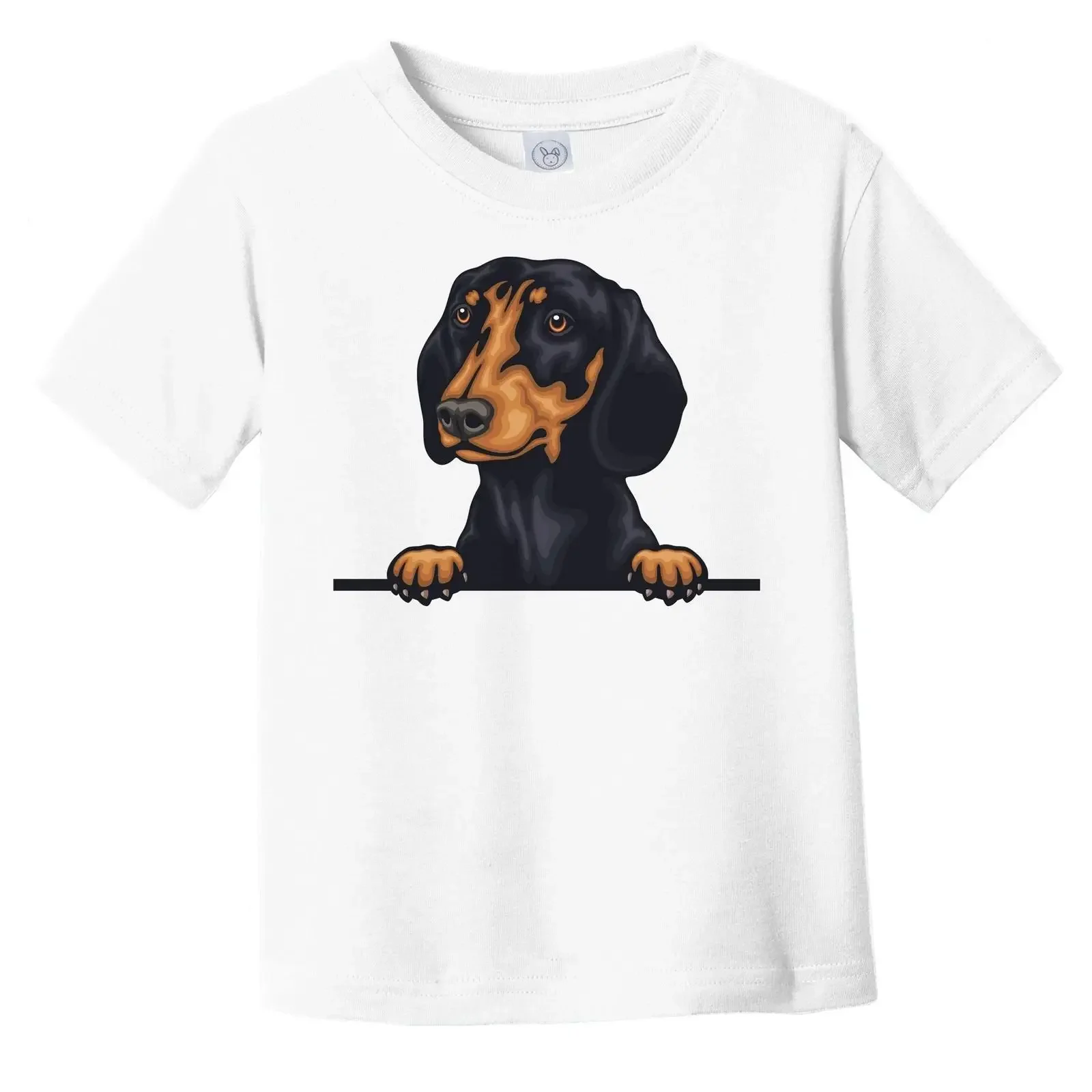 Dachshund Dog Breed Popping Up Cute Infant Toddler T Shirt v4 vintage Washed graphic Soft Top For Everyday Wear Versatile
