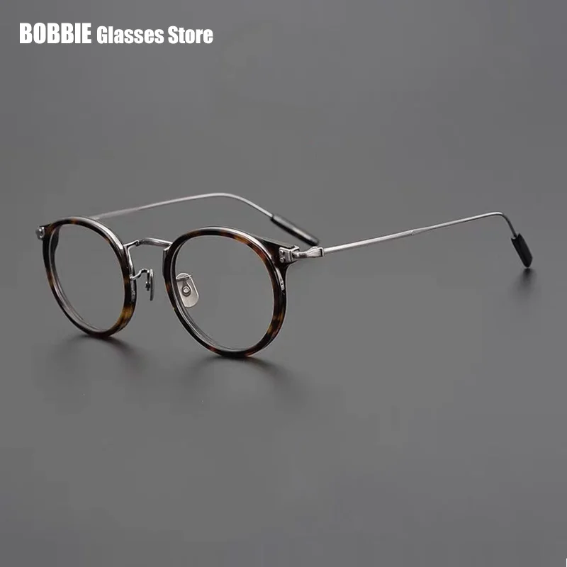 

Japanese Handmade Brand Desiger Retro Round Titanium Eyeglasses Frame Female Men Myopia Prescription Glasses 557 Classic Gafas