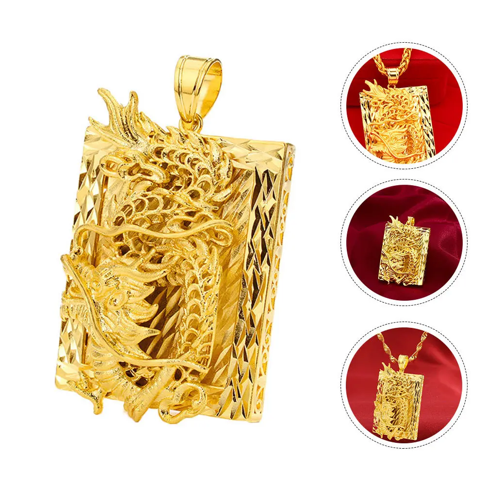 

Hollow Copper Dragon Pendant Durable Chinese Style Jewelry Accessories for DIY Necklace Bracelet Pendant Craft Gift