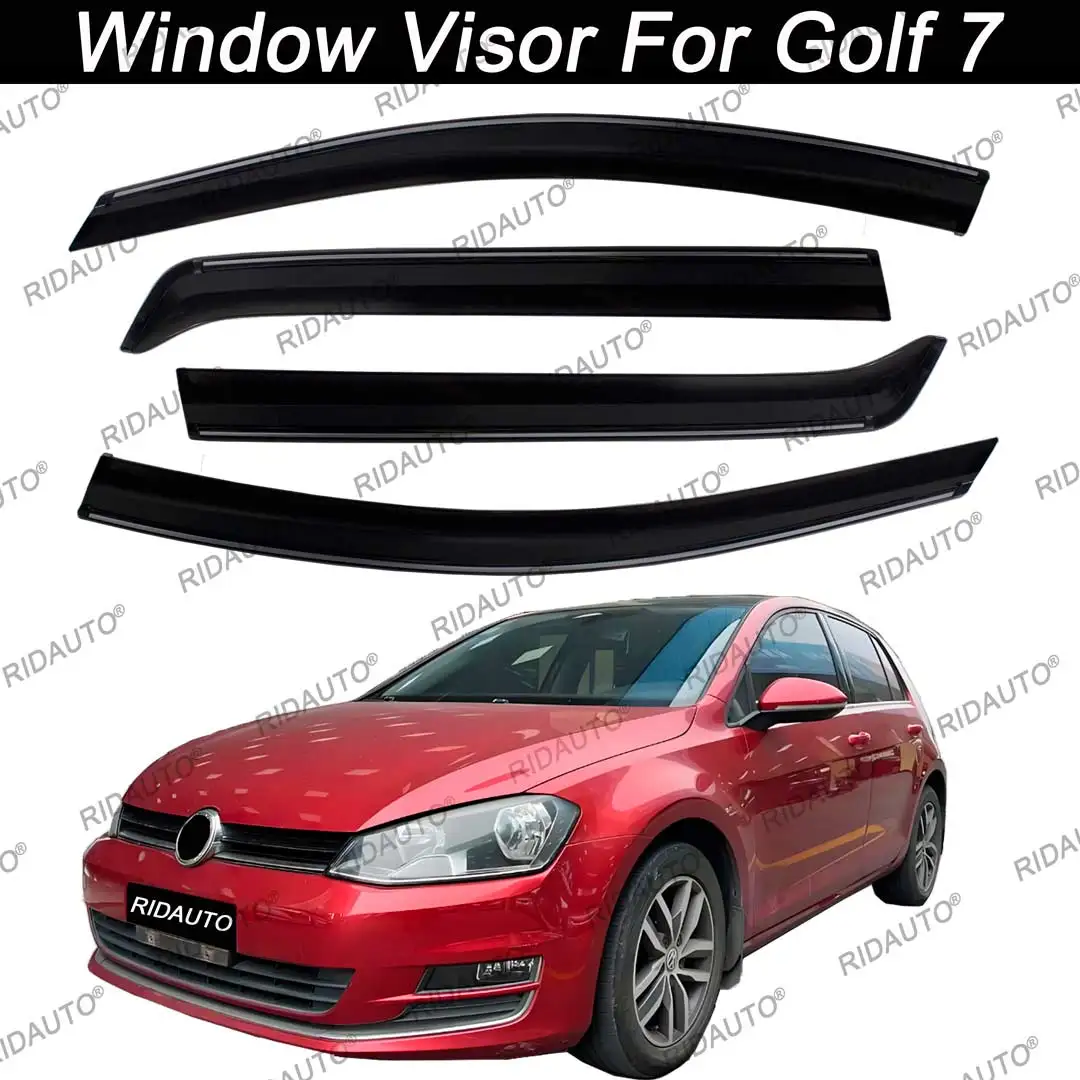 

For VW Golf 7 2014-2019 Frame Fitting Exterial Door Deflectors Window Deflectors Rain Guard Wind Shield Sun Car Window Deflector