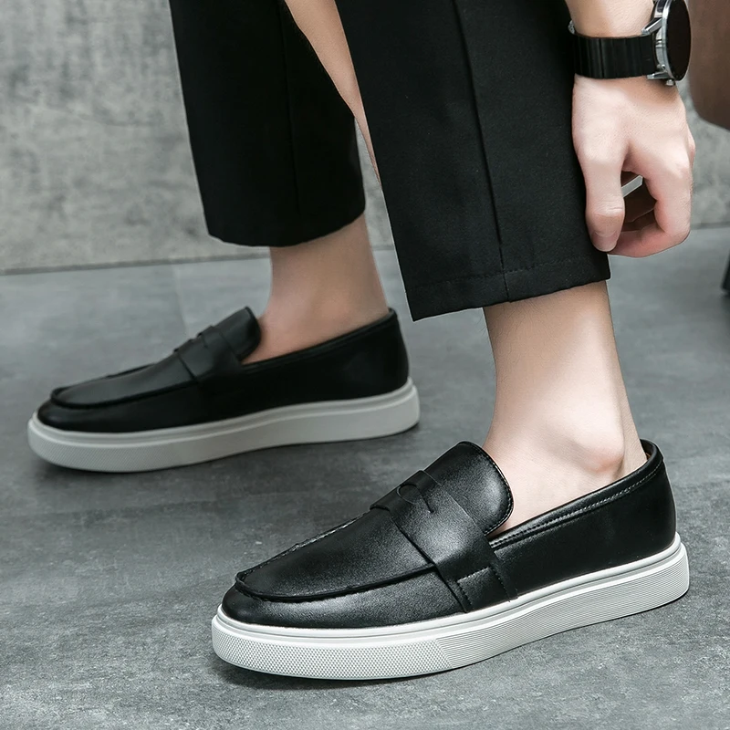 

Open MouthLaughing Board Shoes with Thick Sole Increased Height Anti Slip Fashionable Simple Casual Versatil One Foot Lazy Shoes