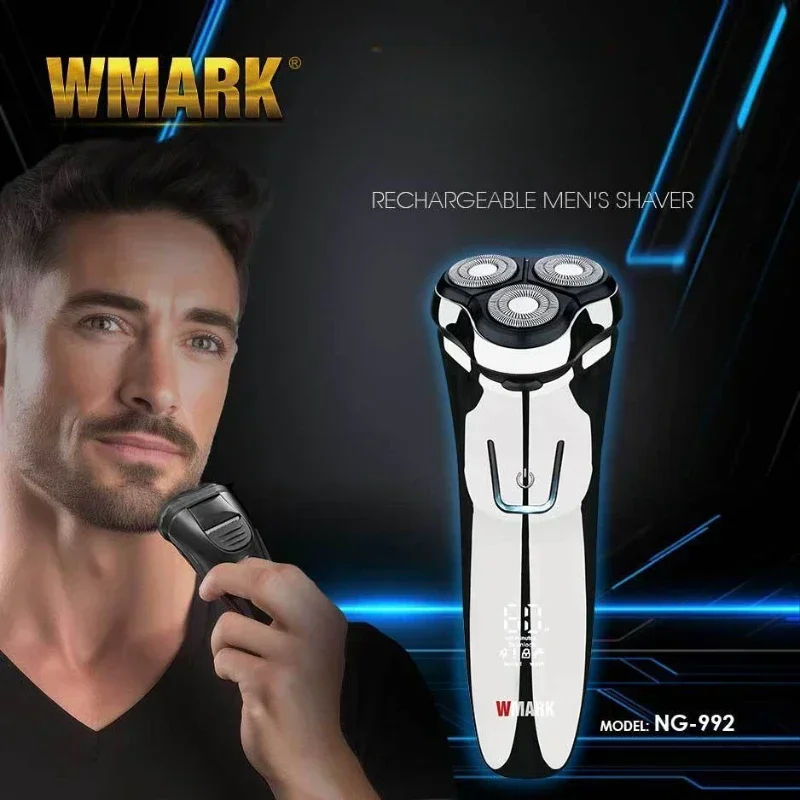 

NEW WMARK NG-992 Transparent Body Titanium Plated Blade Reciprocating USB Shaver Electric Men's Shaver