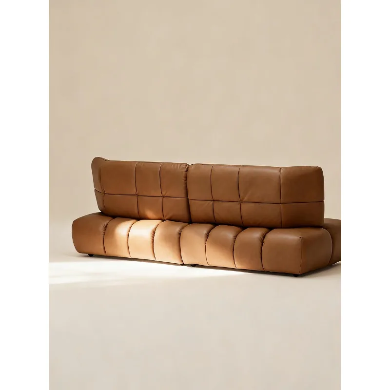 Nordic expression imported leather medieval bag high backrest bracket full leather sofa
