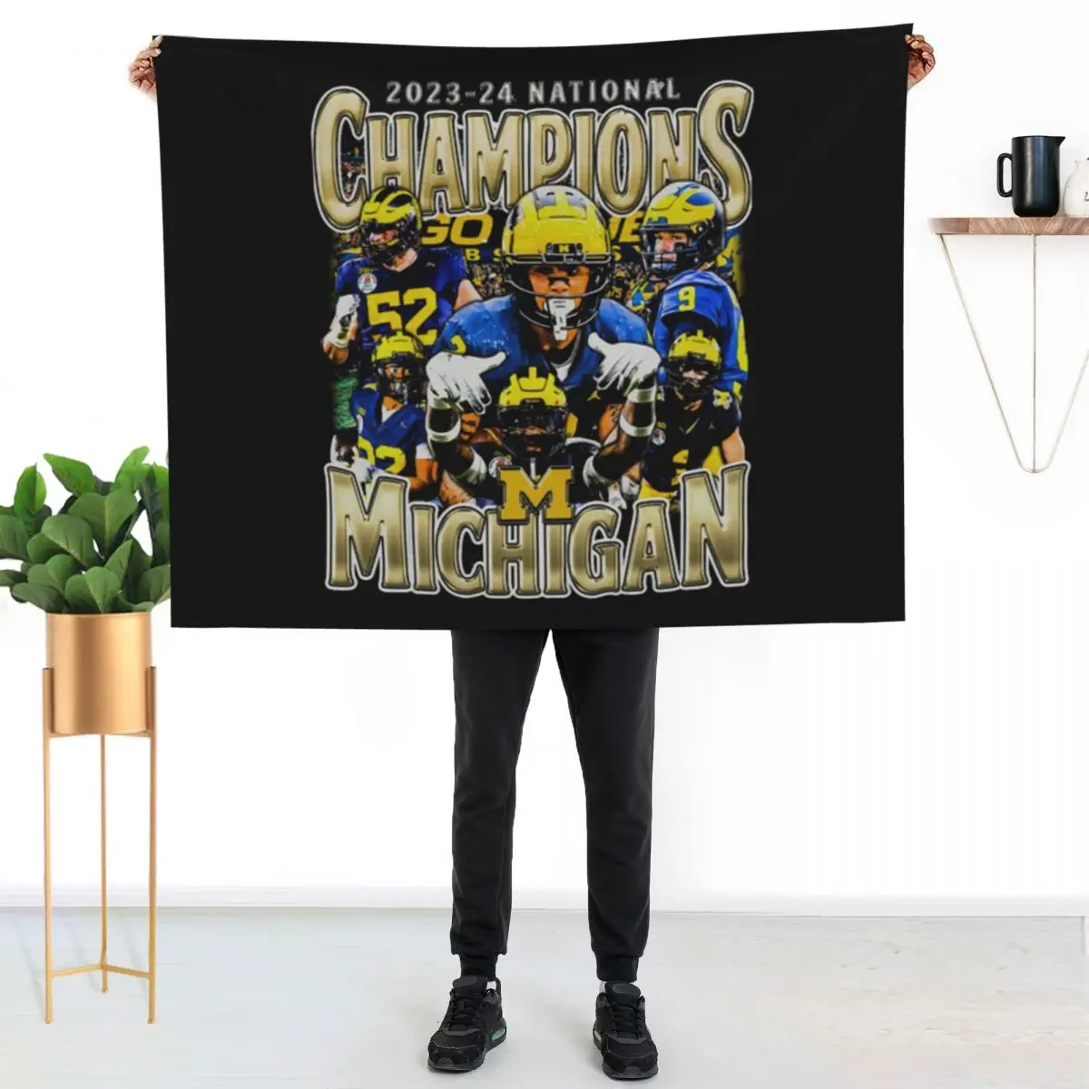 Michigan National Champs 2023-2024 Vintage Bootleg Throw Blanket Single For Decorative Sofa for sofa Luxury Large Blankets