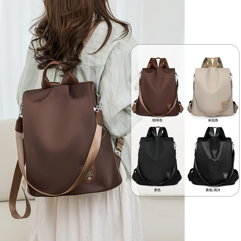 Anti-theft Duffel Bag for Ladies - New Trendy Waterproof Oxford Fabric Backpack for Commuting, lightweight and Large Capacity SC