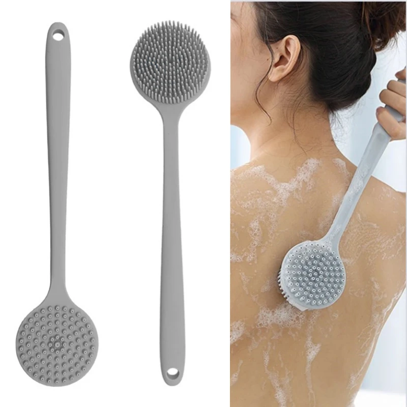 Multifunctional Silicone Brush Body Shower Handle Bath Exfoliating Bathingmassage Brushes Cleaning Scrubbers Exfoliator Tool