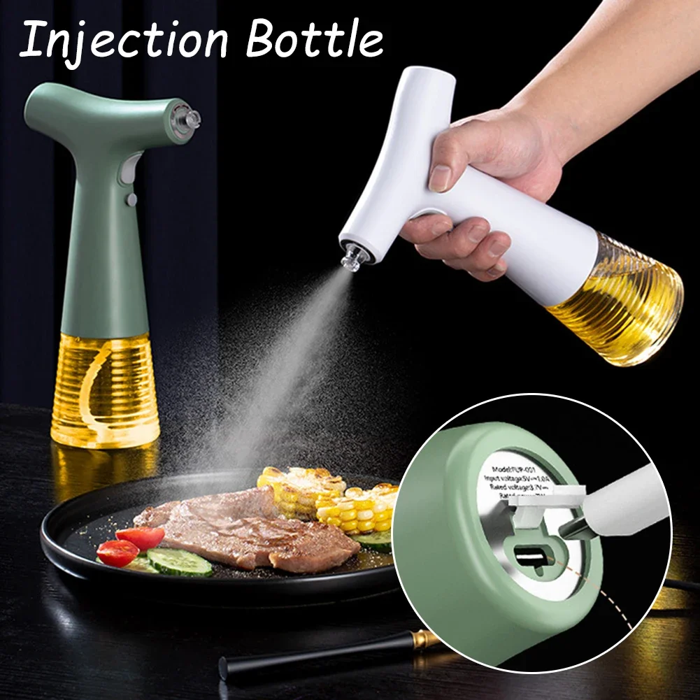 240ml Electric Oil Sprayer Olive Oil Spray Bottle Kitchen Mister Dispenser Vinegar Soy Sauce BBQ Baking Air Fryer Cooking