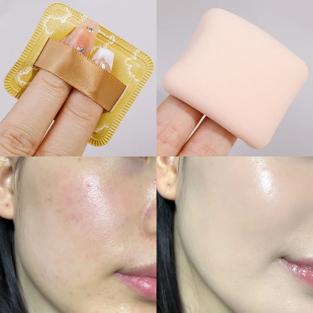 Juego de esponjas para polvos de maquillaje con cojín de aire, con caja de almacenamiento, Base facial de algodón elástico suave, herramientas aplicadoras de esponjas para cosméticos, 1/5 Uds.