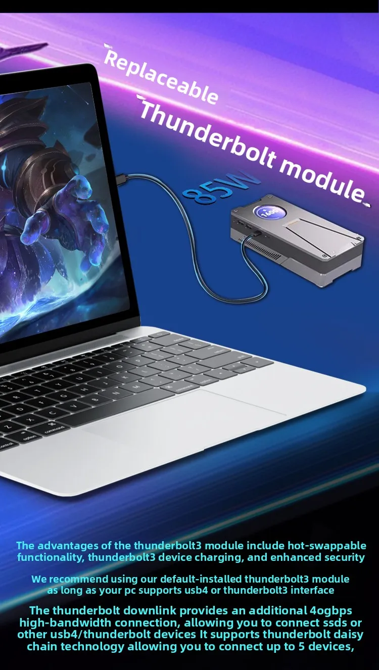 RTX-4090M Base de tarjeta gráfica Thunderbolt, portátil, portátil, base de tarjeta gráfica externa portátil